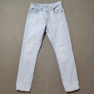 LEVI’S 501 S Sz 26 Skinny High Rise Distressed Button Fly Jeans Destroyed